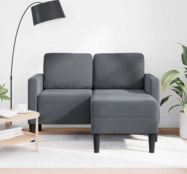 VidaXL Dvoumístná pohovka s lehátkem ve tvaru L 125 cm samet [4107072] Barva: Tmavě zelená