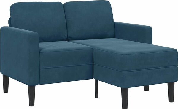 VidaXL Dvoumístná pohovka s lehátkem ve tvaru L 125 cm samet [4107072] Barva: Modrá