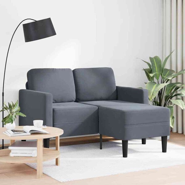 VidaXL Dvoumístná pohovka s lehátkem ve tvaru L 125 cm samet [4107072] Barva: Tmavě zelená