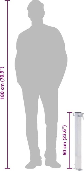 VidaXL Zahradní sloupek na vodu 60 cm nerezová ocel čtvercový [364497]