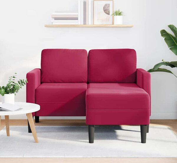 VidaXL Dvoumístná pohovka s lehátkem ve tvaru L 125 cm samet [4107072] Barva: Tmavě zelená