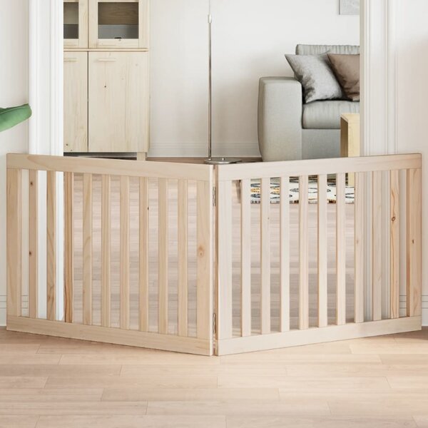 VidaXL Zábrana pro psy skládací 2 panely 160 cm topolové dřevo [352264] Barva: Přírodní