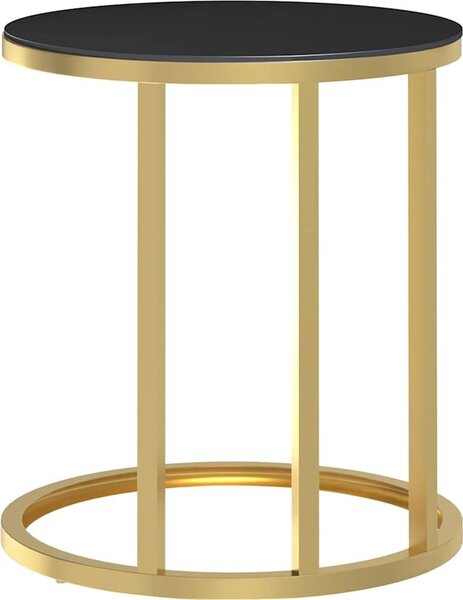 VidaXL Odkládací stolek zlatý a průhledný 45 cm tvrzené sklo [331663] Barva: Zlatá a černá