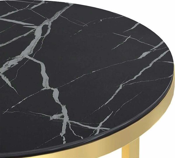VidaXL Odkládací stolek zlatý a průhledný 45 cm tvrzené sklo [331663] Barva: Zlatá a černá