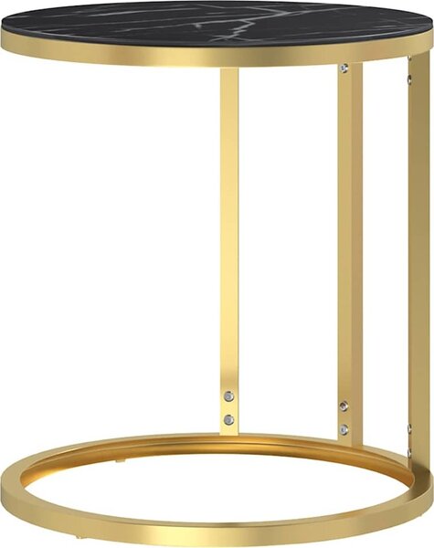 VidaXL Odkládací stolek zlatý a průhledný 45 cm tvrzené sklo [331663] Barva: Zlatá a černá