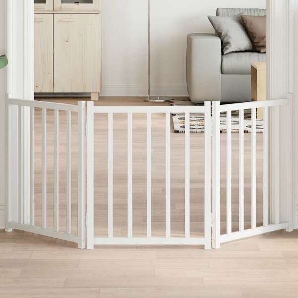 VidaXL Zábrana pro psy skládací 3 panely 150 cm masivní jedle [352276] Barva: Přírodní