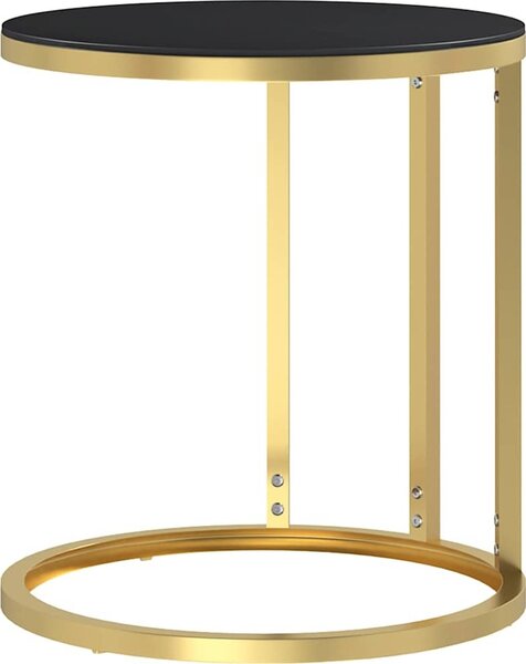 VidaXL Odkládací stolek zlatý a průhledný 45 cm tvrzené sklo [331663] Barva: Zlatá a černá