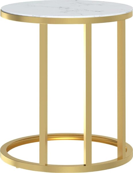 VidaXL Odkládací stolek zlatý a průhledný 45 cm tvrzené sklo [331663] Barva: Zlatá a černá