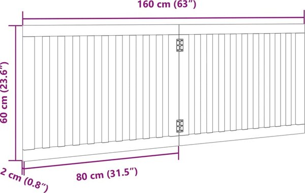 VidaXL Zábrana pro psy skládací 2 panely 160 cm topolové dřevo [352264] Barva: Přírodní