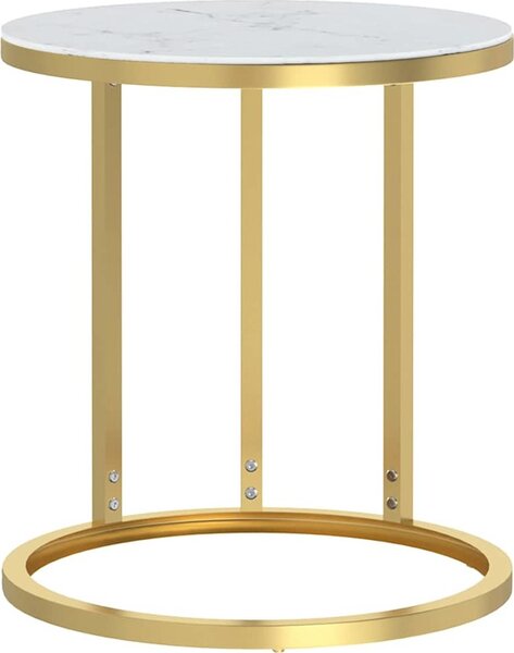 VidaXL Odkládací stolek zlatý a průhledný 45 cm tvrzené sklo [331663] Barva: Zlatá a černá