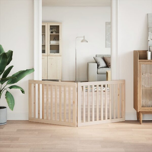 VidaXL Zábrana pro psy skládací 2 panely 160 cm topolové dřevo [352264] Barva: Přírodní