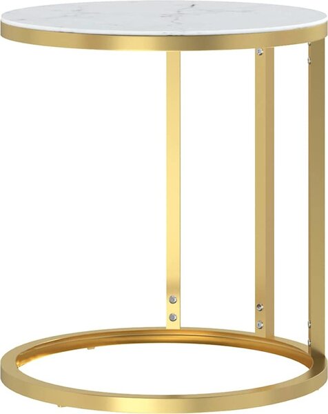 VidaXL Odkládací stolek zlatý a průhledný 45 cm tvrzené sklo [331663] Barva: Zlatá a černá
