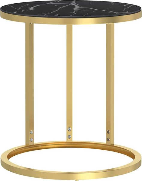 VidaXL Odkládací stolek zlatý a průhledný 45 cm tvrzené sklo [331663] Barva: Zlatá a černá
