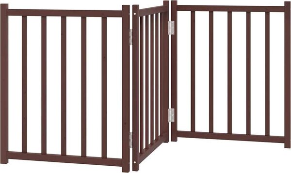 VidaXL Zábrana pro psy skládací 3 panely 150 cm masivní jedle [352276] Barva: Přírodní