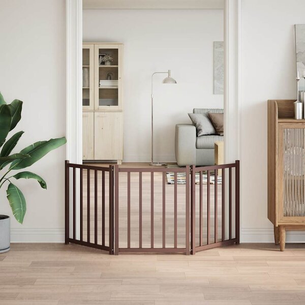 VidaXL Zábrana pro psy skládací 3 panely 150 cm masivní jedle [352276] Barva: Přírodní