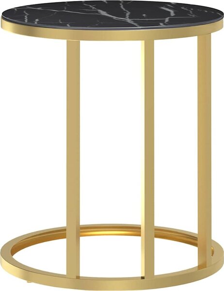 VidaXL Odkládací stolek zlatý a průhledný 45 cm tvrzené sklo [331663] Barva: Zlatá a černá