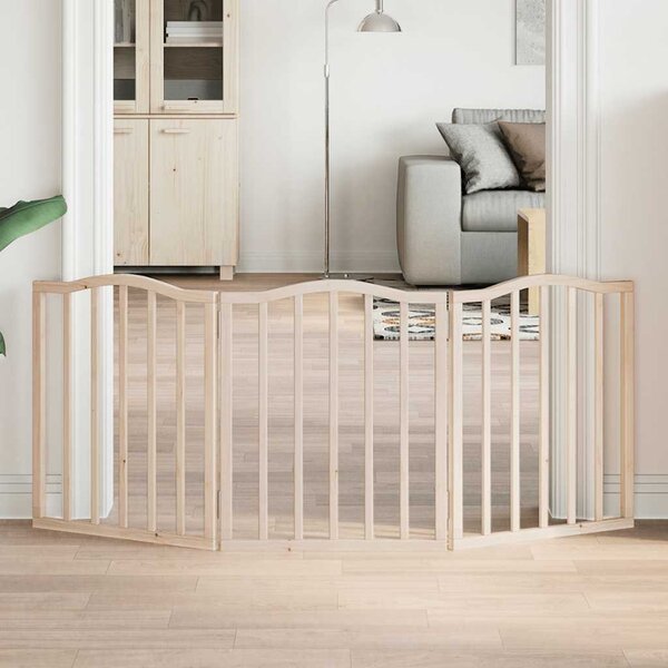 VidaXL Zábrana pro psy skládací 3 panely 150 cm topol [352220] Barva: Přírodní