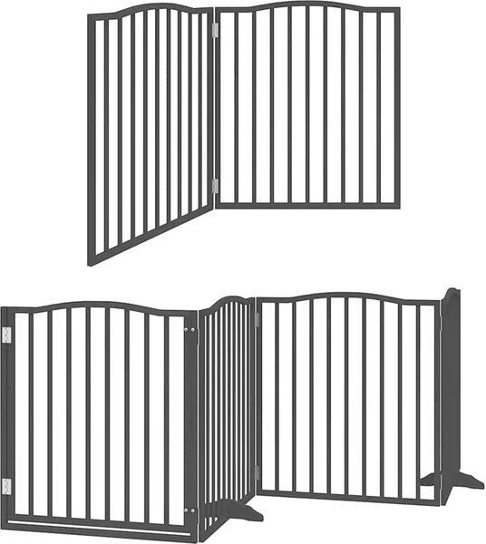 VidaXL Zábrana pro psy s dvířky skládací 6 panelů 480 cm topol [3155613] Barva: Přírodní