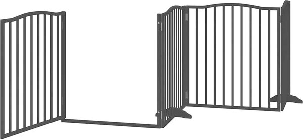 VidaXL Zábrana pro psy s dvířky skládací 6 panelů 480 cm topol [3155613] Barva: Přírodní
