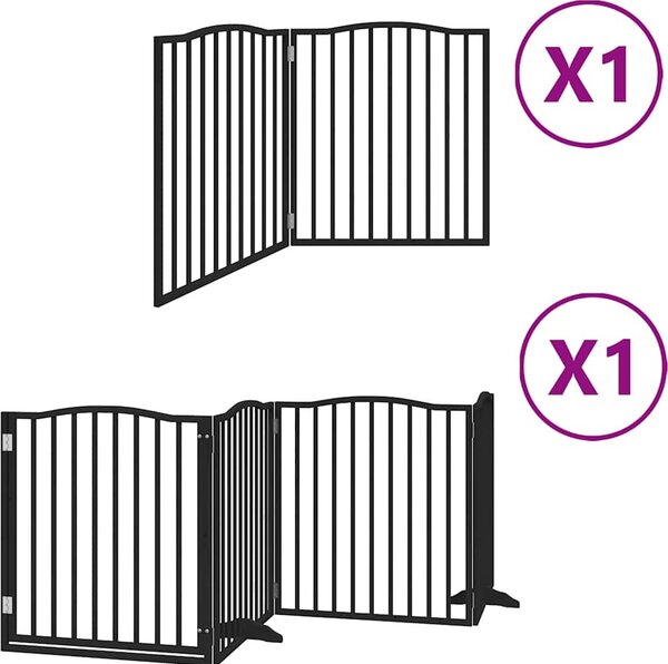 VidaXL Zábrana pro psy s dvířky skládací 6 panelů 480 cm topol [3155613] Barva: Přírodní