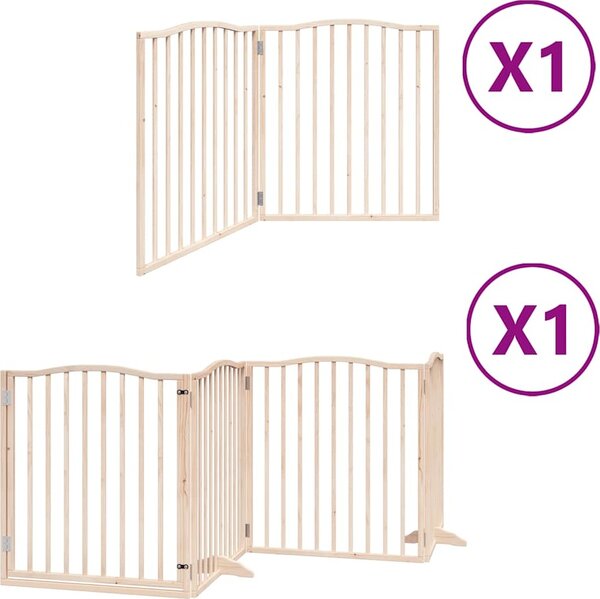 VidaXL Zábrana pro psy s dvířky skládací 6 panelů 480 cm topol [3155613] Barva: Přírodní
