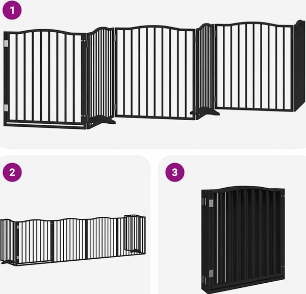 VidaXL Zábrana pro psy s dvířky skládací 6 panelů 480 cm topol [3155613] Barva: Přírodní