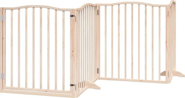 VidaXL Zábrana pro psy s dvířky skládací 6 panelů 480 cm topol [3155613] Barva: Přírodní