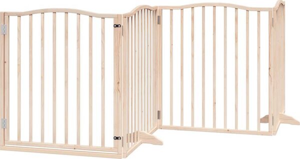 VidaXL Zábrana pro psy s dvířky skládací 4 panely 320 cm [352211] Barva: Přírodní
