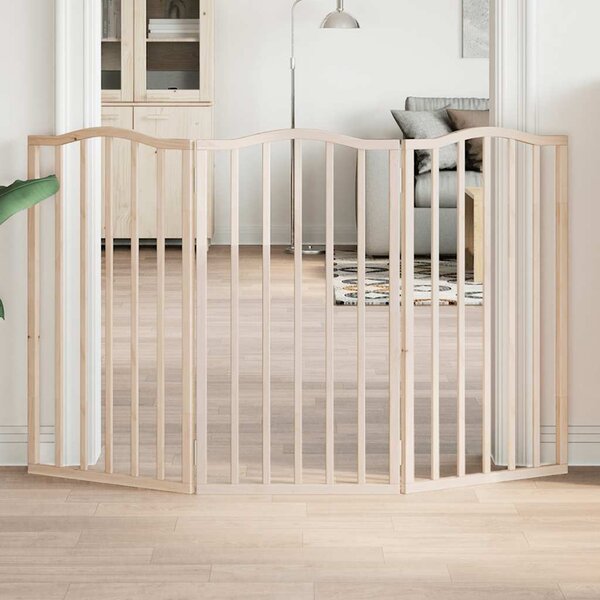 VidaXL Zábrana pro psy skládací 3 panely 150 cm topolové dřevo [352230] Barva: Bílá