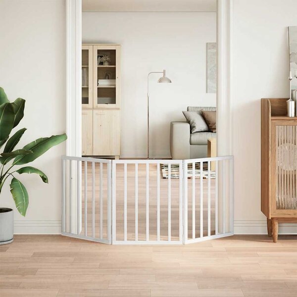 VidaXL Zábrana pro psy skládací 3 panely 150 cm topolové dřevo [352172] Barva: Přírodní