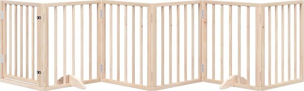 VidaXL Zábrana pro psy s dvířky skládací 6 panelů 300 cm topol [352173] Barva: Černá