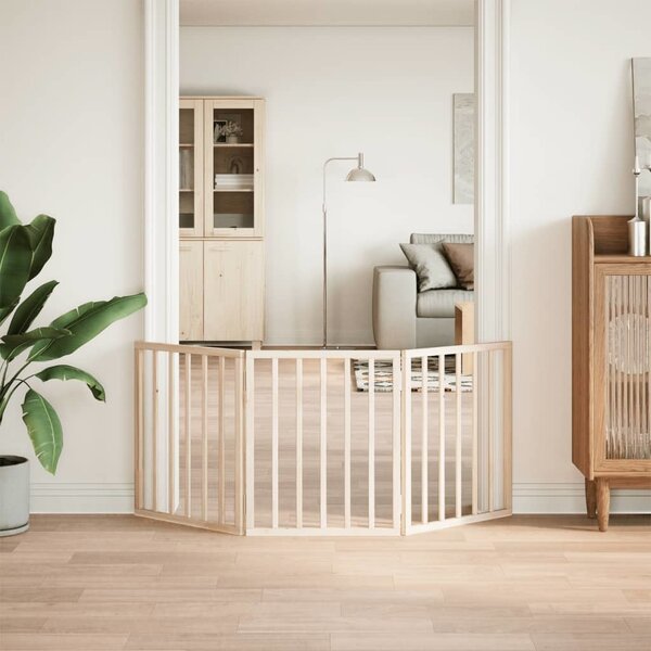 VidaXL Zábrana pro psy skládací 3 panely 150 cm topolové dřevo [352172] Barva: Přírodní