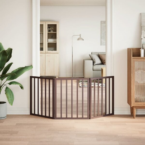 VidaXL Zábrana pro psy skládací 3 panely 150 cm topolové dřevo [352172] Barva: Přírodní