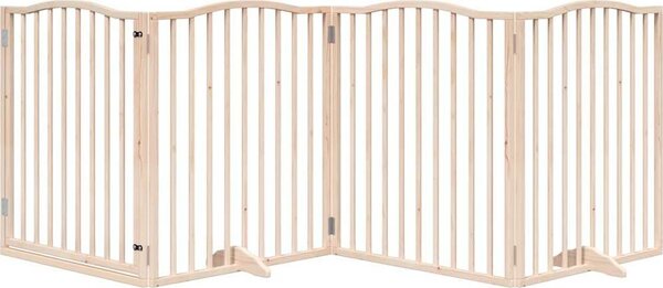 VidaXL Zábrana pro psy s dvířky skládací 4 panely 320 cm [352211] Barva: Přírodní