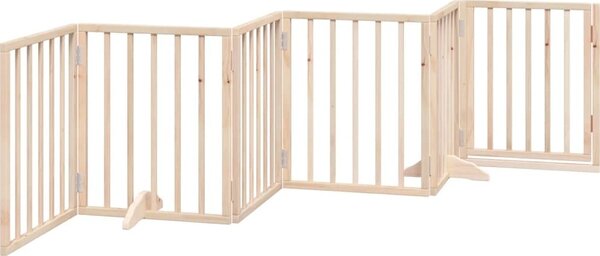 VidaXL Zábrana pro psy s dvířky skládací 6 panelů 300 cm topol [352173] Barva: Černá
