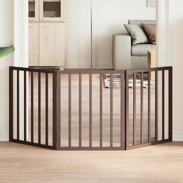 VidaXL Zábrana pro psy skládací 3 panely 150 cm topolové dřevo [352172] Barva: Přírodní