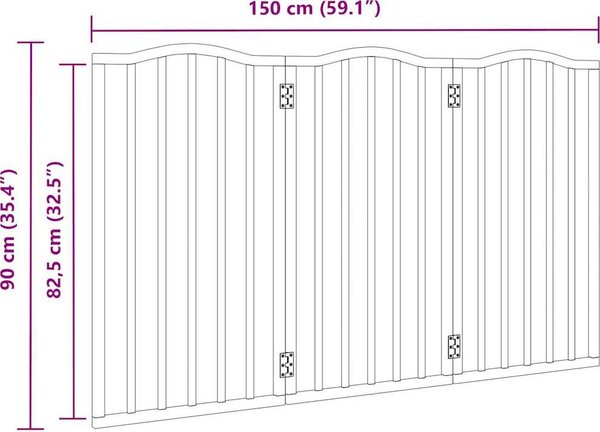 VidaXL Zábrana pro psy skládací 3 panely 150 cm topolové dřevo [352230] Barva: Bílá