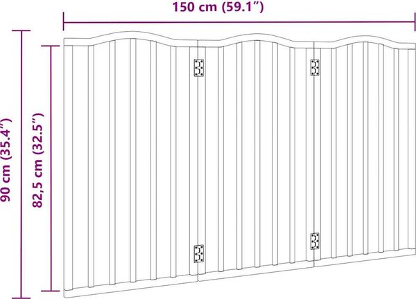 VidaXL Zábrana pro psy skládací 3 panely 150 cm topolové dřevo [352230] Barva: Bílá