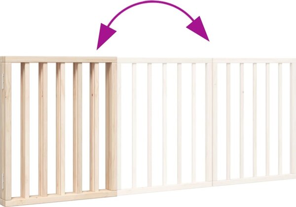 VidaXL Zábrana pro psy skládací 3 panely 150 cm topolové dřevo [352172] Barva: Přírodní