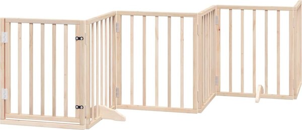 VidaXL Zábrana pro psy s dvířky skládací 6 panelů 300 cm topol [352173] Barva: Černá