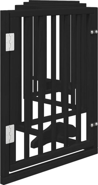 VidaXL Zábrana pro psy s dvířky skládací 6 panelů 300 cm topol [352173] Barva: Černá