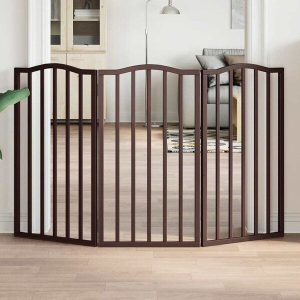 VidaXL Zábrana pro psy skládací 3 panely 150 cm topolové dřevo [352230] Barva: Bílá
