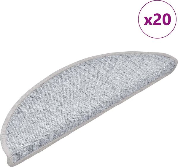 VidaXL Samolepicí schodové rohože 20 ks 56 x 17 x 3 cm [3365785] Barva: Tmavě šedá