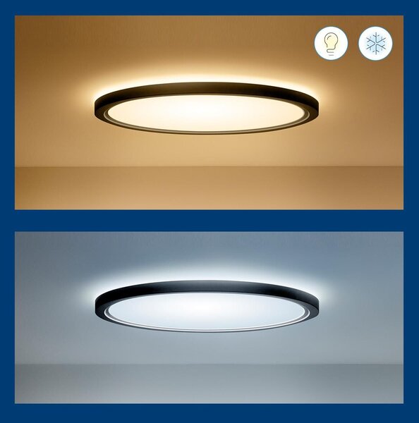 WiZ SuperSlim přisazené LED svítidlo 22W 2600lm 2700-6500K RGB IP20 42cm, černé