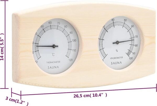 VidaXL Saunový hygrotermograf a přesýpací hodiny 2v1 masivní borovice [51686]