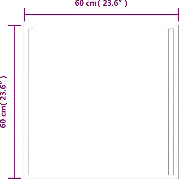 VidaXL Koupelnové zrcadlo s LED osvětlením 60 x 60 cm [151740]