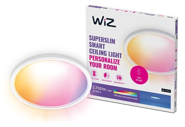 WiZ SuperSlim přisazené LED svítidlo 32W 3750lm 2700-6500K RGB IP20 54cm, bílé
