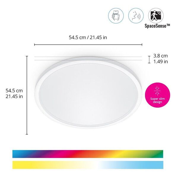 WiZ SuperSlim přisazené LED svítidlo 32W 3750lm 2700-6500K RGB IP20 54cm, bílé