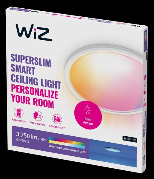 WiZ SuperSlim přisazené LED svítidlo 32W 3750lm 2700-6500K RGB IP20 54cm, bílé