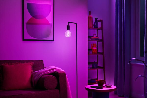 WiZ LED žárovka E27 G95 6,3W 470lm 2200-6500K RGB IP20, stmívatelná